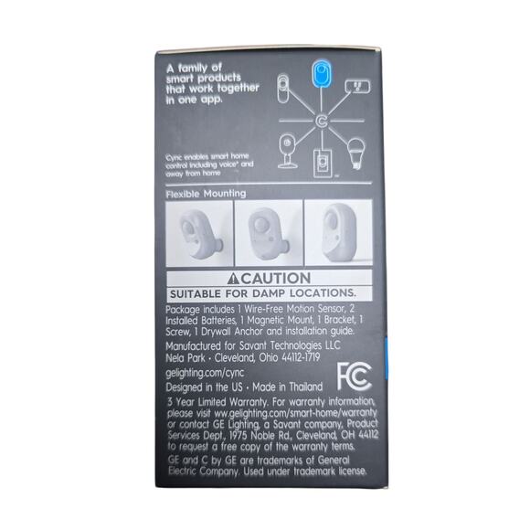 GE CYNC Wire-Free Smart Motion Sensor Bluetooth Controls GE Smart Light Bulbs - Picture 5 of 7